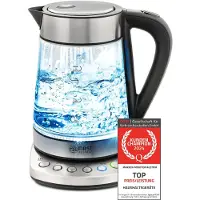 TZS First Austria Glaswasserkocher 1,7 L, mit Kalkfilter, 2200 Watt, Innenbeleuchtung, kabellos, Trockenkochschutz, 360° Grad Anschluss-Sockel