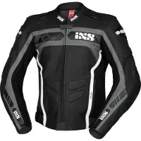 IXS Sport RS-600 1.0 Schwarz Grau Weiß Motorrad Lederjacke Größe Short 275