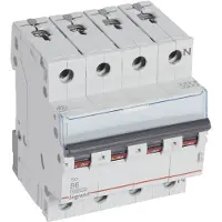 Legrand 404137 TX3 Leitungsschutzschalter B-Charakteristik, 6A, 3-polig+N, 10kA, 400VAC, 4TE