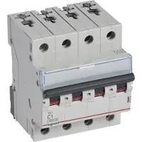 Legrand 403554 TX3 Leitungsschutzschalter C-Charakteristik, 1A, 4-polig, 6kA, 400VAC, 4TE