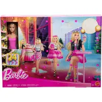 Barbie JFL63 - Barbie - Modepuppe Adventskalender mit 24 Überraschungen – Kleidungsstücke, Accessoires & Hündchen