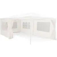 Kinzo Pavillon 3x6 m - Partyzelt für 70 Personen - Gartenpavillon mit 6 Seitenwänden und Firsthöhe 2,5 m - Party Zelt Wasserdicht und UV-beständig - Weiß
