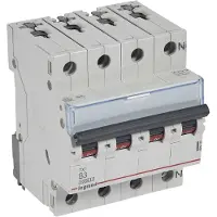 Legrand 404135 TX3 Leitungsschutzschalter B-Charakteristik, 3A, 3-polig+N, 10kA, 400VAC, 4TE