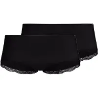 Skiny Panty "Classicotton", Damen, Gr. 40, schwarz, Obermaterial: 94% Baumwolle, 6% Elasthan. Spitze: 85% Polyamid, 15% Elasthan, Unterhosen Panty, bequem, basic, mit Spitze, Baumwollmix