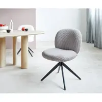 DELIFE Drehstuhl Nube-Flex Cord Silbergrau Kreuzgestell breit Schwarz 360° drehbar Taschenfederkern