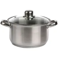 Altom Edelstahl Topf mit Deckel FABIO 2,6 l / Rostfreier Stahl Kochtopf / Suppentopf