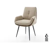 DELIFE Esszimmerstuhl Clea-Flex Materialmix Schlamm 4-Fuß konisch Schwarz