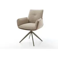 DELIFE Drehstuhl Nela-Flex Materialmix Schlamm Kreuzgestell breit Effektfinish Titan 360° drehbar