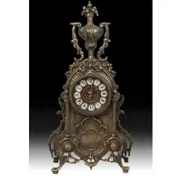 Casa Padrino Luxus Barock Tischuhr Antik Bronze H. 39 cm - Barock Deko Accessoires