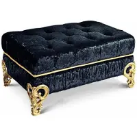 Casa Padrino Luxus Barock Hocker Schwarz / Gold 75 cm - Italy
