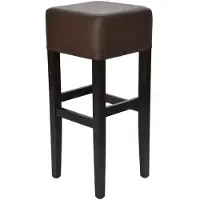 Casa Padrino Landhausstil Barhocker Braun / Schwarz H. 80 cm - Gepolsteter Massivholz Barstuhl