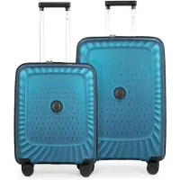 Hauptstadtkoffer Kotti - Kofferset 2 teilig, Bordkoffer + mittelgroßer Koffer, robuste Hartschale aus recyceltem PP-Material leichte Trolleys Polypropylen Hartschale, 4 Rollen, TSA-Schloss,Royalblau