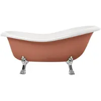Casa Padrino Jugendstil Badewanne Braun / Weiß / Silber 168 cm - Freistehende Retro Stil Badewanne