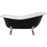 Casa Padrino Jugendstil Badewanne Schwarz / Weiß / Silber 168 cm - Freistehende Retro Stil Badewanne