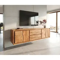 DELIFE Lowboard Live-Edge 200 cm Akazie Natur 4 Türen 2 Schübe schwebend