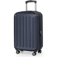 Hauptstadtkoffer - Spree - Leichtes Handgepäck 55x35x20 cm, Hartschalen-Koffer Flugzeug Kabinen-Trolley, Reisekoffer 4 Doppel-Rollen - 2,3 kg - 33L,Dunkelblau
