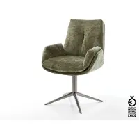 DELIFE Drehstuhl Clea-Flex Chenille Olive Fußkreuz Graphit 360° drehbar Wippfunktion