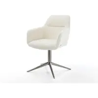 DELIFE Drehstuhl Pejo-Flex Bouclé Weiß Fußkreuz Graphit 360° drehbar Wippfunktion Taschenfederkern