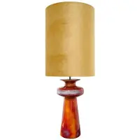 Casa Padrino Luxus Keramik Tischleuchte Orange / Gold 45 x H. 117 cm - Luxus Qualität