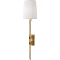 Casa Padrino Luxus Wandleuchte Antik Messingfarben / Weiß 14 x 9,5 x H. 57,8 cm - Hotel & Restaurant Deko Accessoires