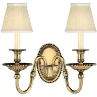 Casa Padrino Barock Doppel Messing Wandleuchte 34,5 x 19,5 x H. 27,5 cm - Prunkvolle Hotel & Restaurant Wandlampe im Barockstil - Luxus Qualität