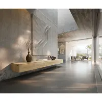 DELIFE Lowboard Cuor 250 cm Keramik Laminam Sabbia Eichefarbig 1 Klappe 1 Schubfach Schwebend