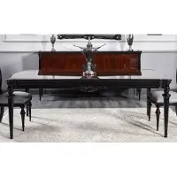 Casa Padrino Luxus Barock Esstisch Schwarz 220 cm - Prunkvolle Barock Esszimmer Möbel