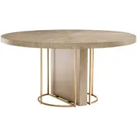 Casa Padrino Luxus Esstisch Braun / Messing Ø 150 x H. 75 cm - Luxus Qualität