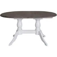 Casa Padrino Landhausstil Esstisch Weiß / Braun 160-230 x 120 x H. 78 cm - Ovaler ausziehbarer Massivholz Küchentisch im Landhausstil