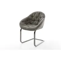 DELIFE Freischwinger Gaio-Flex Bouclé Soft Schlamm Freischwinger flach Graphit