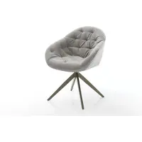DELIFE Drehstuhl Gaio-Flex Strukturstoff Soft Grau Kreuzgestell breit Effektfinish Titan 360° drehbar Wippfunktion