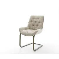 DELIFE Freischwinger Taimi-Flex Webstoff Soft Beige Freischwinger flach Effektfinish Titan