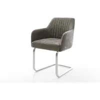 DELIFE Freischwinger Greg-Flex Bouclé Soft Schlamm Freischwinger flach Edelstahl Taschenfederkern