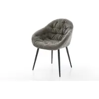 DELIFE Esszimmerstuhl Gaio-Flex Bouclé Soft Schlamm 4-Fuß konisch Schwarz