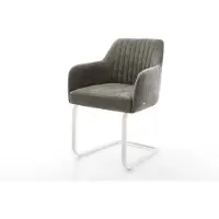 DELIFE Freischwinger Greg-Flex Bouclé Soft Schlamm Freischwinger flach Weiß Taschenfederkern
