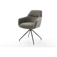 DELIFE Esszimmerstuhl Pejo-Flex Bouclé Soft Schlamm Kreuzgestell konisch Schwarz Taschenfederkern