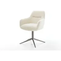 DELIFE Drehstuhl Pejo-Flex Teddystoff Beige Fußkreuz Graphit 360° drehbar Wippfunktion Taschenfederkern