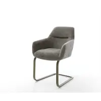 DELIFE Freischwinger Pejo-Flex Bouclé Soft Schlamm Freischwinger flach Effektfinish Titan Taschenfederkern