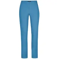 Stehmann Stretch-Hose "INA", Damen, Gr. 44, N-Gr, blau (bonnieblau,3703), Web, Obermaterial: 72% Viskose, 25% Polyamid, 3% Elasthan, figurbetont knöchellang, Hosen Stretch-Hose, mit Stretch