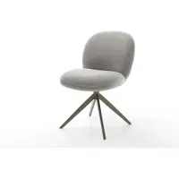 DELIFE Drehstuhl Nube-Flex Strukturstoff Soft Grau Kreuzgestell breit Effektfinish Titan 360° drehbar Wippfunktion Taschenfederkern
