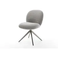 DELIFE Drehstuhl Nube-Flex Strukturstoff Soft Grau Kreuzgestell breit Graphit 360° drehbar Wippfunktion Taschenfederkern