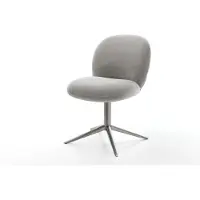 DELIFE Drehstuhl Nube-Flex Strukturstoff Soft Grau Fußkreuz Graphit 360° drehbar Wippfunktion Taschenfederkern