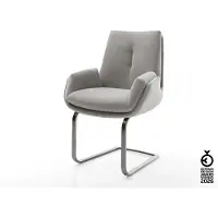 DELIFE Freischwinger Clea-Flex Strukturstoff Soft Grau Freischwinger flach Graphit