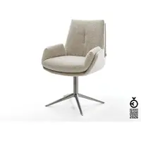 DELIFE Drehstuhl Clea-Flex Webstoff Soft Beige Fußkreuz Graphit 360° drehbar Wippfunktion