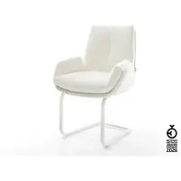 DELIFE Freischwinger Clea-Flex Bouclé Soft Beige Freischwinger flach Weiß
