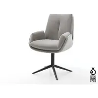DELIFE Drehstuhl Clea-Flex Strukturstoff Soft Grau Fußkreuz Schwarz 360° drehbar Wippfunktion