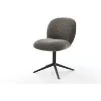 DELIFE Drehstuhl Nube-Flex Bouclé Soft Schlamm Fußkreuz Schwarz 360° drehbar Wippfunktion Taschenfederkern