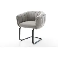 DELIFE Freischwinger Jada-Flex Strukturstoff Soft Grau Freischwinger flach Schwarz Taschenfederkern
