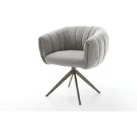 DELIFE Drehstuhl Jada-Flex Strukturstoff Soft Grau Kreuzgestell breit Effektfinish Titan 360° drehbar Wippfunktion Taschenfederkern