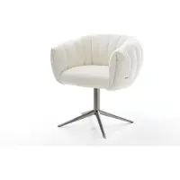 DELIFE Drehstuhl Jada-Flex Bouclé Soft Beige Fußkreuz Graphit 360° drehbar Wippfunktion Taschenfederkern
